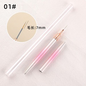 Ensemble de pinceaux à liner pour ongles Kolinsky 7/9/12/15/20 mm, manche en métal rose, pinceaux pour peinture au gel UV 3D pour manucure - Product Image 2