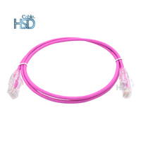 Cat6A kabel patch utp 10G kabel 28awg kabel jaringan ultra tipis ramping cat6A kabel patch