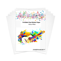 Papier autocollant jet d'encre vinyle brillant imperméable 8.5*11 pouces auto-adhésif A4 pour l'épicerie et le supermarché