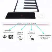 Clavier de piano 88 touches Programmation LED Piano à main enroulable avec fonction d'enregistrement Jouets pour enfants