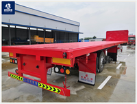 Semi-remorque plateau multifonctionnelle à 4 essieux de 20 pieds pour le transport de machines lourdes et d'équipements d'ingénierie vers l'Afrique