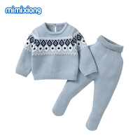 Nueva Llegada Mimixiong Conjuntos de Ropa Tejida para Bebés Recién Nacidos, Suéteres y Pantalones, Ropa Tejida para Niños, Conjuntos de 2 Piezas