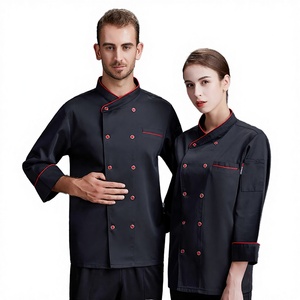 ชุดยูนิฟอร์มเชฟสำหรับร้านอาหารปี 2025 ราคาประหยัด แบบ unisex แขนสั้น คอตั้ง กระดุมสองแถว ผ้าโพลีเอสเตอร์ถัก พิมพ์ลายดิจิทัล - Product Image 3