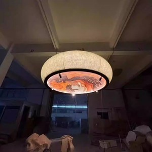 Chinese Style Round Chandelier Hand Painted <b>Led</b> <b>Light</b> 220V For Hotel Lobby Dining Room - Product Image 2