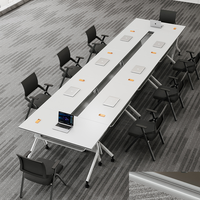 Bureau pliant en bois moderne et minimaliste avec design modulaire, durable et pliable pour les salles de réunion et l'utilisation à domicile/au bureau