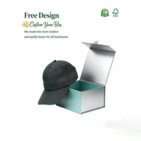 Maßgefertigte Magnetische Starre Kartonbox Baseball-Kappe Matte Magnetische Buchförmige Handgefertigte Luxus-Kappenbox und Hutbox