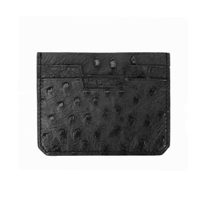 ZENOS Luxury Plain Genuine Ostrich Leather Credit Card Holder Slim Coin <b>Purse</b> Custom Colored Business Card Case - Product Image 2
