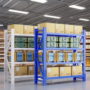 מערכת מדפים תעשייתית בינונית בעלת 5 שכבות ממתכת פלדה עם ציפוי אלקטרוסטטי נגד קורוזיה לאחסון משטחים במחסן - Product Image 4