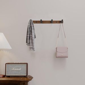 Porte-manteau mural en aluminium en forme de L, style crème, sans perçage, pour entrée/hall - Product Image 1