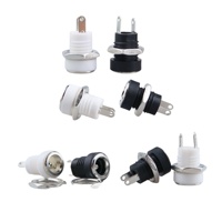 DC022B 5.5*2.1mm 2 Pin Female DC Power Jack Socket Threaded Panel Mount Solder Connector IP65 Protection 12-24V 1A-5A