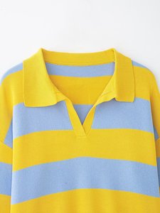 TAOP&ZA Nouvelle Collection Printemps 2026 – <span class=keywords><strong>Pull</strong></span> en Maille Rayé Color-block Ample, Tendance et Polyvalent 5536218 - Product Image 3