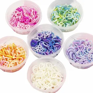 10g/box Rainbow Colorful Round Plastic Circle 11mm ABS Beads For Jewelry Decoration Beads