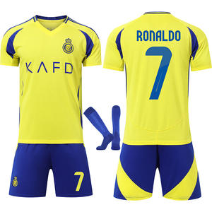 Футбольный комплект 2425 «Риад Виктори», номер 7 Роналду, номер 10 Мани, для взрослых и детей, мужской и женский, 100% полиэстер, с коротким рукавом - Product Image 4