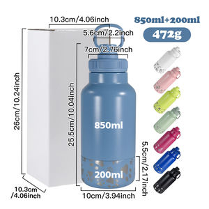 Dispensador de botella de agua portátil para perros de 35oz, 2 en 1, senderismo, Camping, exterior, aislado, botella de agua de viaje para perros con cuencos desmontables - Product Image 2