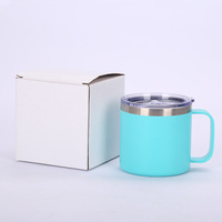 Tasse à café isotherme 14 oz très vendue, design classique avec poignée, en acier inoxydable 304 pour bière et vin, mug à sublimation
