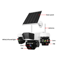 9MP 3 lentes inalámbrico WiFi 4G Panel solar Cámara CCTV al aire libre seguimiento automático Red de Seguridad Cámara CCTV
