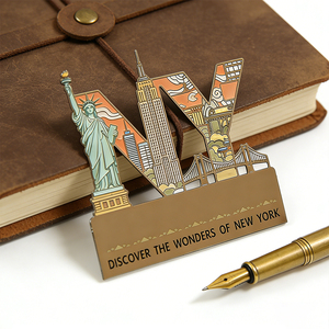 Marque-page métallique personnalisé translucide avec la silhouette de la Statue de la Liberté de <span class=keywords><strong>New</strong></span> <span class=keywords><strong>York</strong></span>, souvenir touristique, logo gravé pour cadeau de <span class=keywords><strong>voyage</strong></span>, vente en gros - Product Image 2