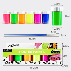 Juego de Pinturas Artísticas Xin Bowen, 10 Tipos, 6 Colores, Pinturas Acrílicas Fluorescentes No Tóxicas e Inofensivas de Grado Profesional <span class=keywords><strong>para</strong></span> <span class=keywords><strong>Tela</strong></span> y Vidrio - Product Image 2