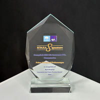 Trophée en cristal optique transparent de qualité supérieure, personnalisé, à facettes diamant, avec base transparente