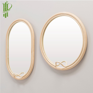 Handmade Natural Color Round Rattan Wall <strong>Mirror</strong> <strong>With</strong> Suspension <strong>Hook</strong> Different Sizes for Home <strong>Decoration</strong> Bathroom Living Room - Product Image 4