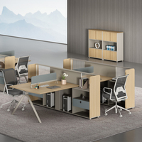 Ensemble de bureau de direction moderne et durable en bois de luxe, design à panneaux, structure métallique, postes de travail ergonomiques modulaires pour usage commercial