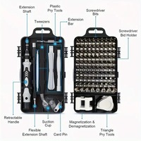 Kit d'outils de réparation de précision de 115 pièces avec tournevis magnétiques, poignée antidérapante pour smartphone et ordinateur portable