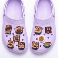 Aksesoris Sepatu PVC Lucu Desain Kustom, Hiasan Sepatu Clog, Grosir Produk Baru Minuman dan Makanan Meksiko