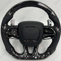 Accessoires de voiture, volant personnalisé en fibre de carbone forgée noire avec LED Rpm pour Dodge Charger Challenger Hellcat SRT RT 392 Durango