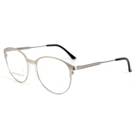Monturas de Gafas Ópticas de Moda al por Mayor, Monturas de Gafas Ópticas Retro de Metal para Hombre, Montura de Gafas Redondas