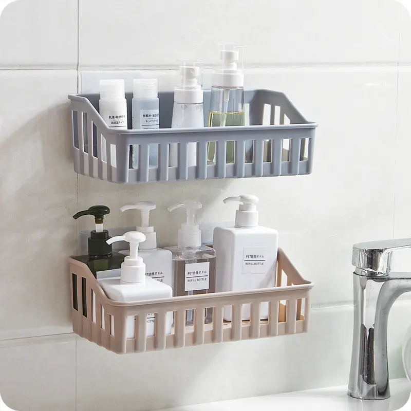 Support de rangement mural pour salle de bain, étagère de salle de bain en plastique, organisateur pour douche, porte-shampoing, maison, salle de bain, gel douche