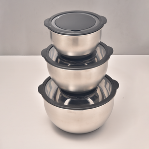 Set di Ciotole <span class=keywords><strong>Fungho</strong></span> in Acciaio Inox da 1.5-3.0-5.0 Qt con 3 Grattugie, Coperchi Ermetici e Base in Silicone - Ecologico e Lavabile in Lavastoviglie - Product Image 1