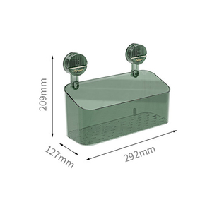 <span class=keywords><strong>Plastique</strong></span> vert ventouse organisateur de douche salle de bain support de douche amovible forte aspiration étagère de douche - Product Image 6