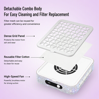 Aspirateur de poussière d'ongles de bureau haute aspiration, rechargeable, sans balais, turbo, pour salon de manucure