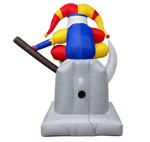 <span class=keywords><strong>Clown</strong></span> gonflable automatisé de 6 pieds pour Halloween, s'assis sur la pierre tombale avec une faucille, pour décorations extérieures - Product Image 4