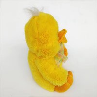 Peluche Canard Jaune Assis Kawaii avec Nœud en Ruban, Jouet Doux et Moelleux, Cadeau d'Anniversaire pour Enfants