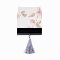 Boîte à bijoux rectangulaire rigide personnalisée avec fermeture éclair, en carton avec laminage mat, pour emballage cadeau