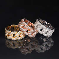 Bagues pour hommes en argent sterling 925 personnalisées, style Hip Hop Rapper Rock, serties de Moissanite VVS, vente en gros