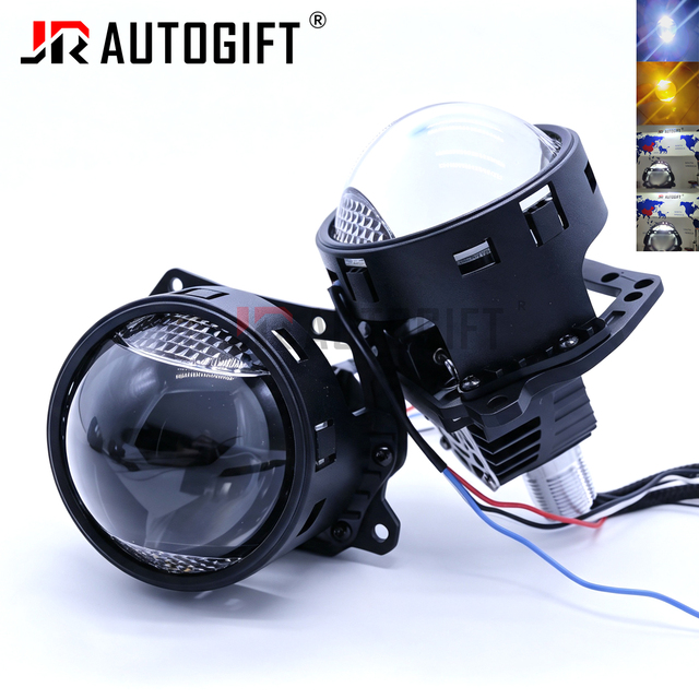 Bi-led Lens 3-Inch Projector Len LHD/RHD H7 Mini Hi/Lo Beam Day Running Light Yellow Turn Signal Light White Car Headlight Bulb