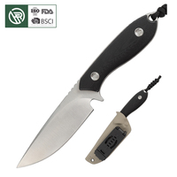 Couteau tactique à lame fixe Bochen, nouvelle arrivée, haute dureté, manche G10, acier D2, outils de survie EDC pour la chasse, avec étui K