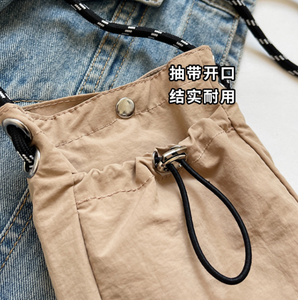 2026 <strong>Simple</strong> <strong>Mobile</strong> Phone <strong>Bag</strong> for Women Thin Drawstring Canvas Crossbody <strong>Bag</strong> Versatile Mini One-shoulder Coin Wallet - Product Image 3
