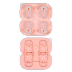 Moule à glaçons 3D en silicone durable en forme de pingouin, 4 emporte-pièces animaux pour crème glacée, prêt pour congélateur, pour glaçons et aliments congelés - Product Image 5