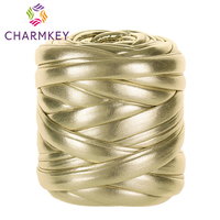 Charmkey 500g Jumbo Metallic Luster Super Soft Big Roll Blended Core Yarn Chunky Fancy Knitting Tube Yarn for DIY Crochet