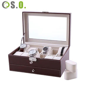 Boîte de rangement pour bijoux et montres en cuir PU personnalisée avec logo - Product Image 3