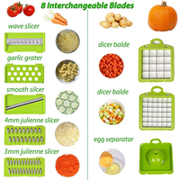 OEM/ODM Nieuwe 16-in-1 stalen groentehakker, ui- en fruitsnijder, handmatige aardappel- en knoflookpers, multifunctionele keukenhulpjes