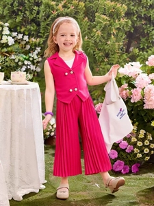 Completo Estivo 2025 per Bambine: Canotta Senza Maniche e Pantaloni con Volant, Set Due Pezzi Casual, Abbigliamento Boutique per Bambini - Product Image 5