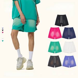 Pantalones Cortos de Hombre con Cordón, de Algodón Lavado, Tejido de 425 g/m², Estilo Casual, con Logotipo Personalizado, <span class=keywords><strong>Precio</strong></span> de Fábrica - Product Image 1