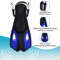 Ensemble masque et palmes de plongée bleu-noir, kit de plongée 3-en-1 idéal pour débutants avec masque anti-buée et tuba anti-étouffement