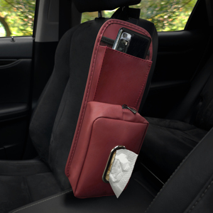 YECAI Multifunktionale Auto-Seitentasche, Taschentuchhalter & Aufbewahrungskombination, Praktisch für Schlüssel, Handy, Servietten - Product Image 2