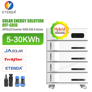 Batteries rechargeables Conception OEM Empilables 10kwh 20kwh 50kwh Lifepo4 Batteries Système solaire <span class=keywords><strong>hybride</strong></span> Système de panneaux solaires hors réseau - Product Image 1