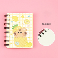 Cuaderno de Bolsillo Mini con Espiral, con Temática de Animales de Dibujos Animados, para Estudiantes, 60 Hojas
